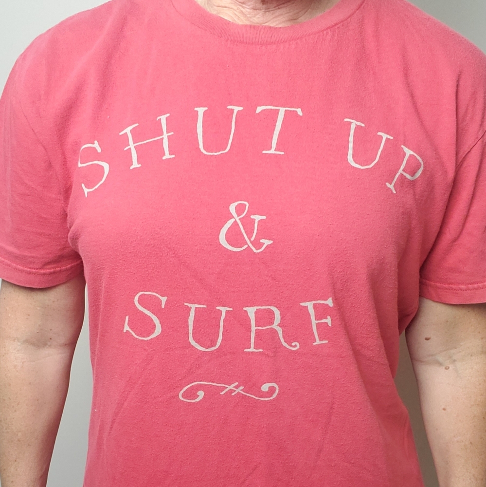 Quiksilver Red Short Sleeve Tee Casual Cotton Crew Neck
